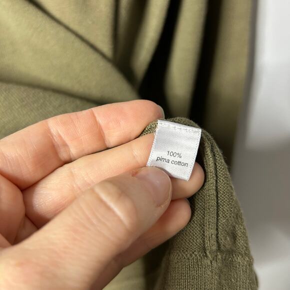 Peruvian Connection Pima Cotton Collared Knit Sweater Women's Medium‎ Green Chic - Picture 6 of 6